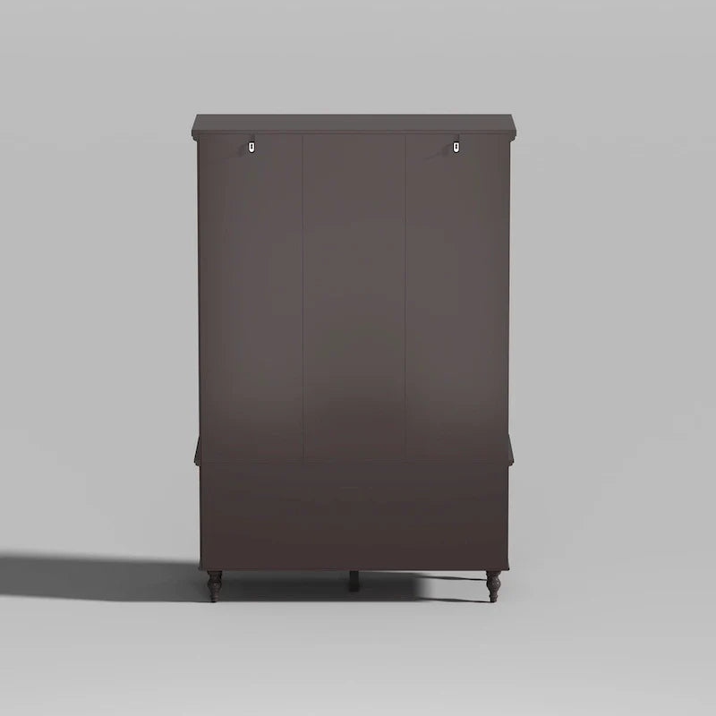 Garde-robe/Armoire/Placard familial de 70,9H avec portes miroir laque blanche