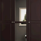 Garde-robe/Armoire/Placard familial de 70,9H avec portes miroir laque blanche