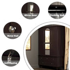 Garde-robe/Armoire/Placard familial de 70,9H avec portes miroir laque blanche