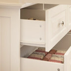 Garde-robe/Armoire/Placard familial de 70,9H avec portes miroir laque blanche