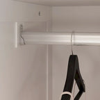 Garde-robe/Armoire/Placard familial de 70,9H avec portes miroir laque blanche