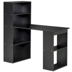 Bureau d'ordinateur compact moderne – Combinaison d'étagères à 6 niveaux, poste de travail et d'écriture pour bureau à domicile avec bibliothèque