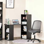 Bureau d'ordinateur compact moderne – Combinaison d'étagères à 6 niveaux, poste de travail et d'écriture pour bureau à domicile avec bibliothèque