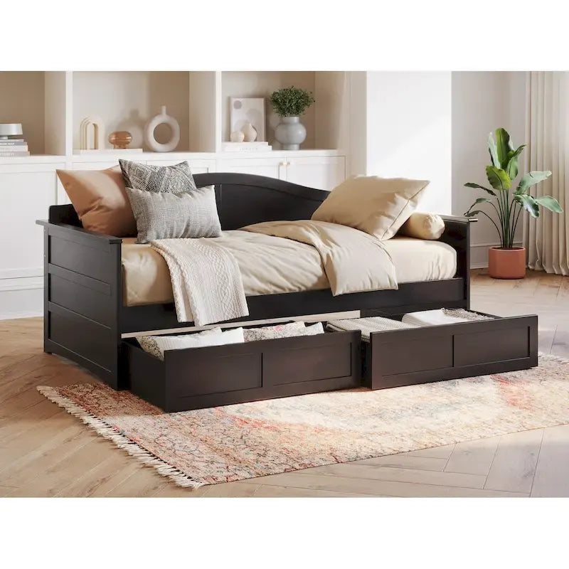 Lit de repos double AFI Acadia avec tiroirs de rangement