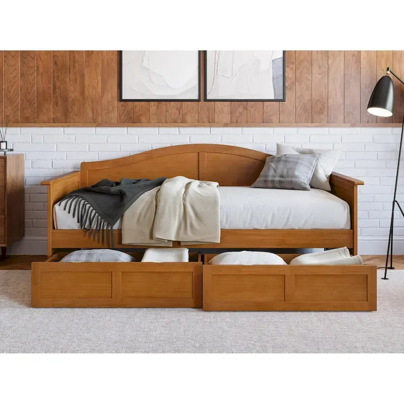 Lit de repos double AFI Acadia avec tiroirs de rangement
