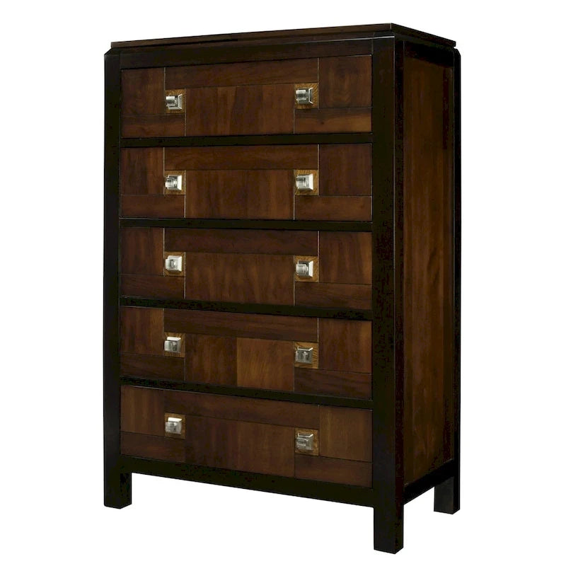 Furniture of America Sigh Chambre à coucher 3 pièces en bois massif noyer rustique