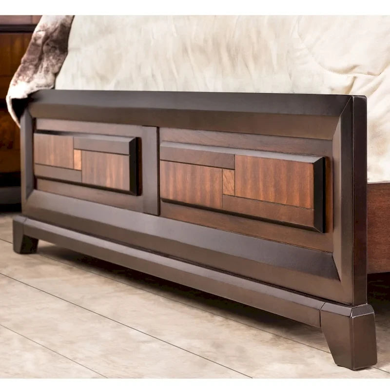 Furniture of America Sigh Chambre à coucher 3 pièces en bois massif noyer rustique