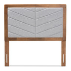 Tête de lit double moderne et contemporaine en tissu et bois gris