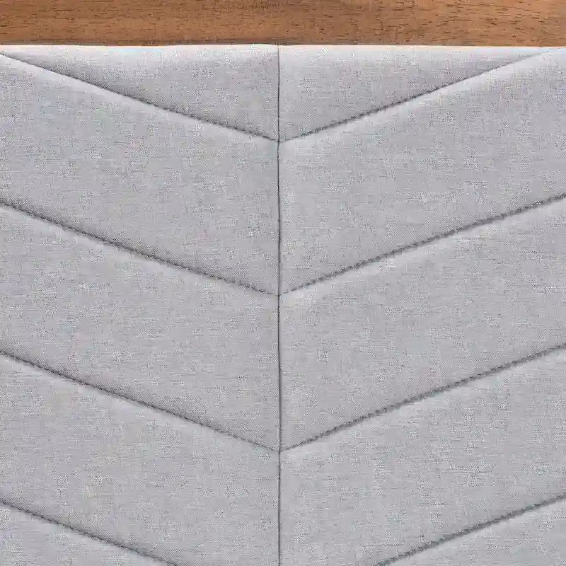 Tête de lit double moderne et contemporaine en tissu et bois gris