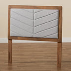 Tête de lit double moderne et contemporaine en tissu et bois gris
