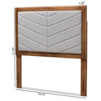 Tête de lit double moderne et contemporaine en tissu et bois gris