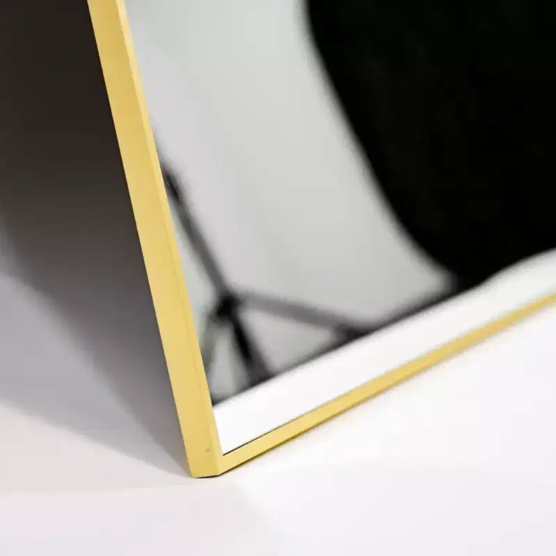 Miroir pleine longueur HOMELUX 18x58 rectangulaire, à poser, pour salle de bain ou entrée, noir/doré