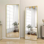 Miroir pleine longueur HOMELUX 18x58 rectangulaire, à poser, pour salle de bain ou entrée, noir/doré