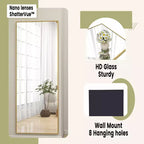 Miroir pleine longueur HOMELUX 18x58 rectangulaire, à poser, pour salle de bain ou entrée, noir/doré