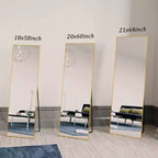Miroir pleine longueur HOMELUX 18x58 rectangulaire, à poser, pour salle de bain ou entrée, noir/doré
