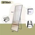 Miroir pleine longueur HOMELUX 18x58 rectangulaire, à poser, pour salle de bain ou entrée, noir/doré