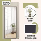 Miroir pleine longueur HOMELUX 18x58 rectangulaire, à poser, pour salle de bain ou entrée, noir/doré