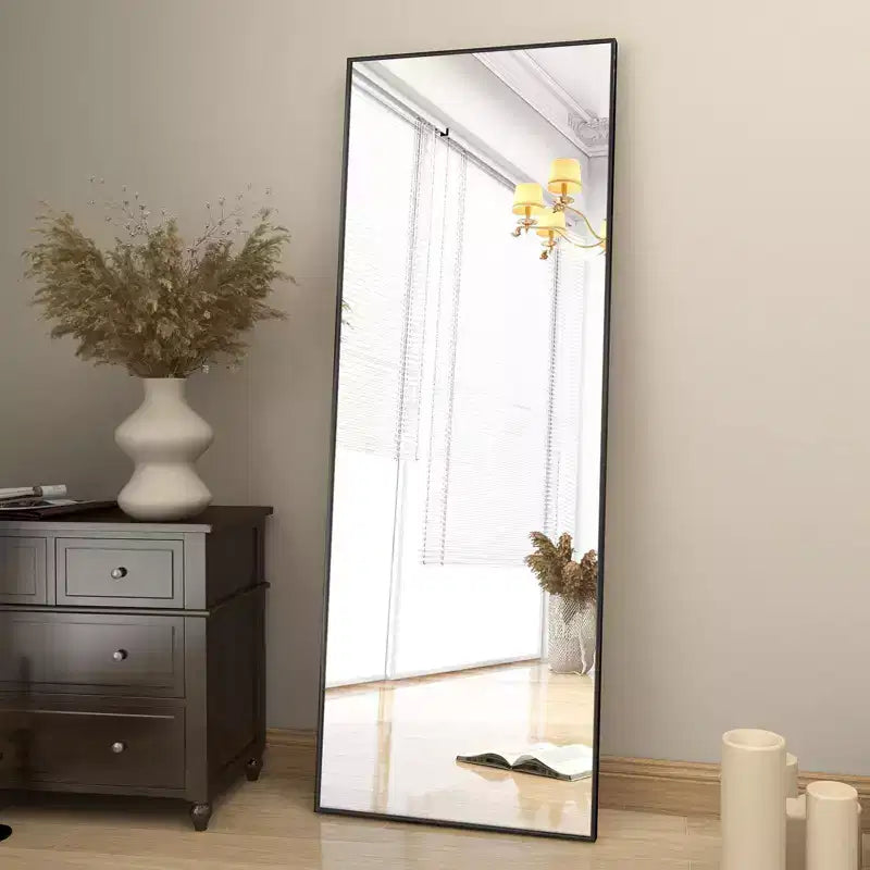 Miroir pleine longueur HOMELUX 18x58 rectangulaire, à poser, pour salle de bain ou entrée, noir/doré