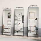 Miroir pleine longueur HOMELUX 18x58 rectangulaire, à poser, pour salle de bain ou entrée, noir/doré