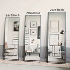Miroir pleine longueur HOMELUX 18x58 rectangulaire, à poser, pour salle de bain ou entrée, noir/doré
