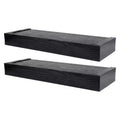 Four Seasons Courtyard 18 Inch Modern Floating Shelf Holds 15 lbs, 2 Pack, Black
