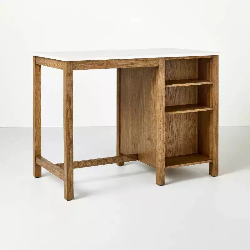 Îlot de cuisine en verre cannelé et bois de 48 po avec coin repas - Hearth & Hand avec Magnolia