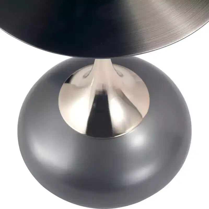 Table d'appoint LeisureMod Savoy moderne sur pied - Acier inoxydable noir