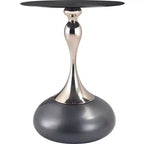 Table d'appoint LeisureMod Savoy moderne sur pied - Acier inoxydable noir