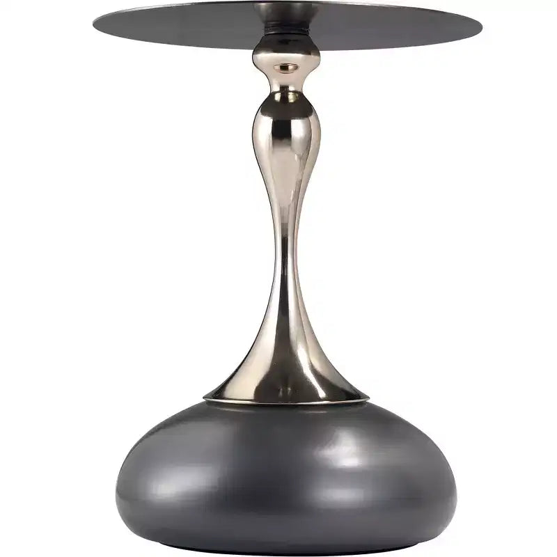 Table d'appoint LeisureMod Savoy moderne sur pied - Acier inoxydable noir