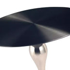 Table d'appoint LeisureMod Savoy moderne sur pied - Acier inoxydable noir