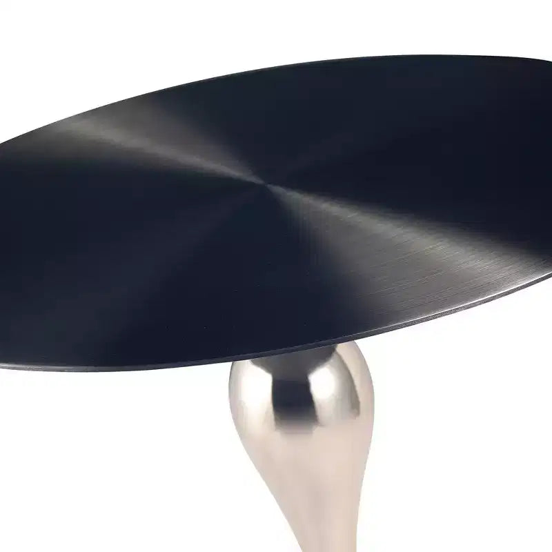 Table d'appoint LeisureMod Savoy moderne sur pied - Acier inoxydable noir