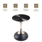 Table d'appoint LeisureMod Savoy moderne sur pied - Acier inoxydable noir