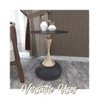Table d'appoint LeisureMod Savoy moderne sur pied - Acier inoxydable noir