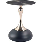 Table d'appoint LeisureMod Savoy moderne sur pied - Acier inoxydable noir