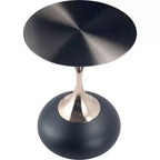 Table d'appoint LeisureMod Savoy moderne sur pied - Acier inoxydable noir