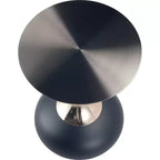 Table d'appoint LeisureMod Savoy moderne sur pied - Acier inoxydable noir