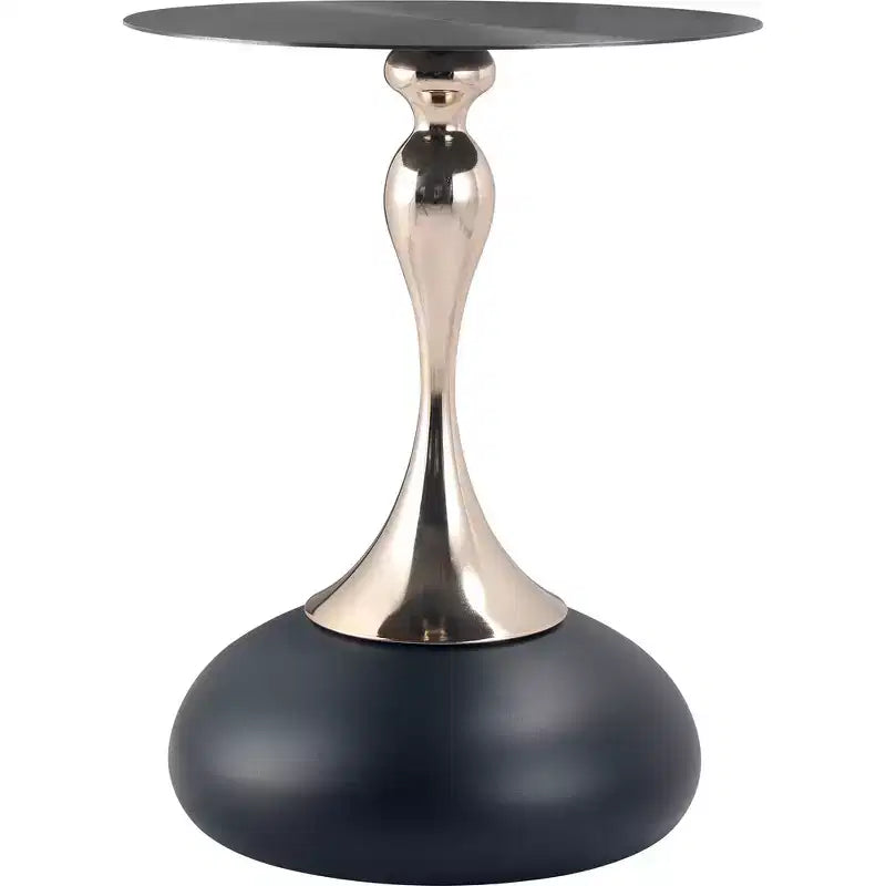 Table d'appoint LeisureMod Savoy moderne sur pied - Acier inoxydable noir