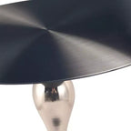 Table d'appoint LeisureMod Savoy moderne sur pied - Acier inoxydable noir