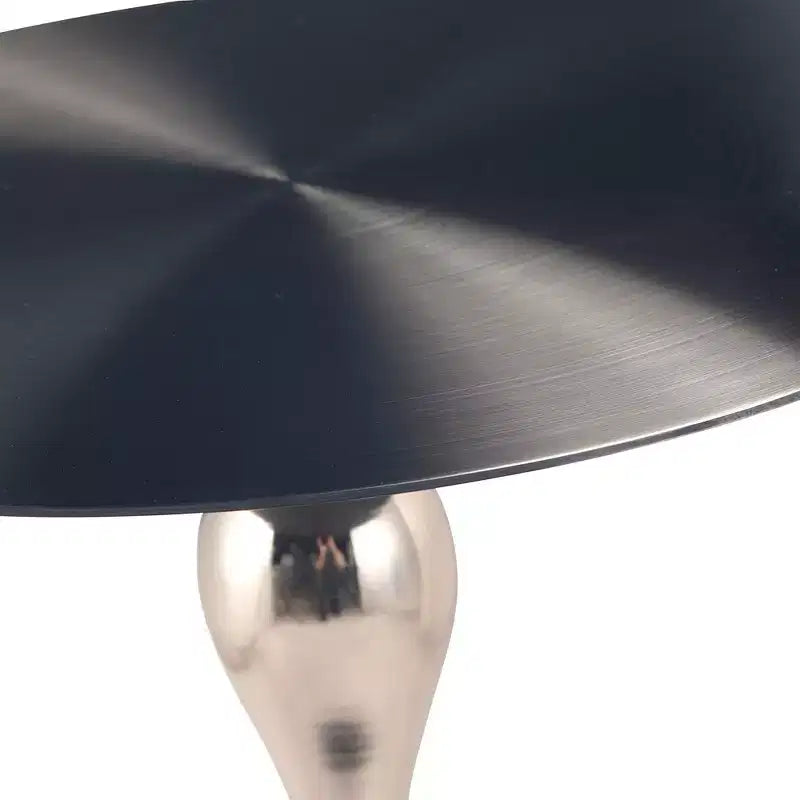 Table d'appoint LeisureMod Savoy moderne sur pied - Acier inoxydable noir