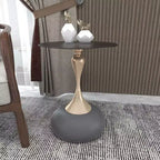 Table d'appoint LeisureMod Savoy moderne sur pied - Acier inoxydable noir