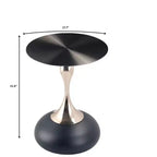 Table d'appoint LeisureMod Savoy moderne sur pied - Acier inoxydable noir