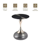 Table d'appoint LeisureMod Savoy moderne sur pied - Acier inoxydable noir