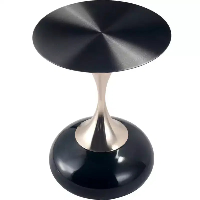 Table d'appoint LeisureMod Savoy moderne sur pied - Acier inoxydable noir