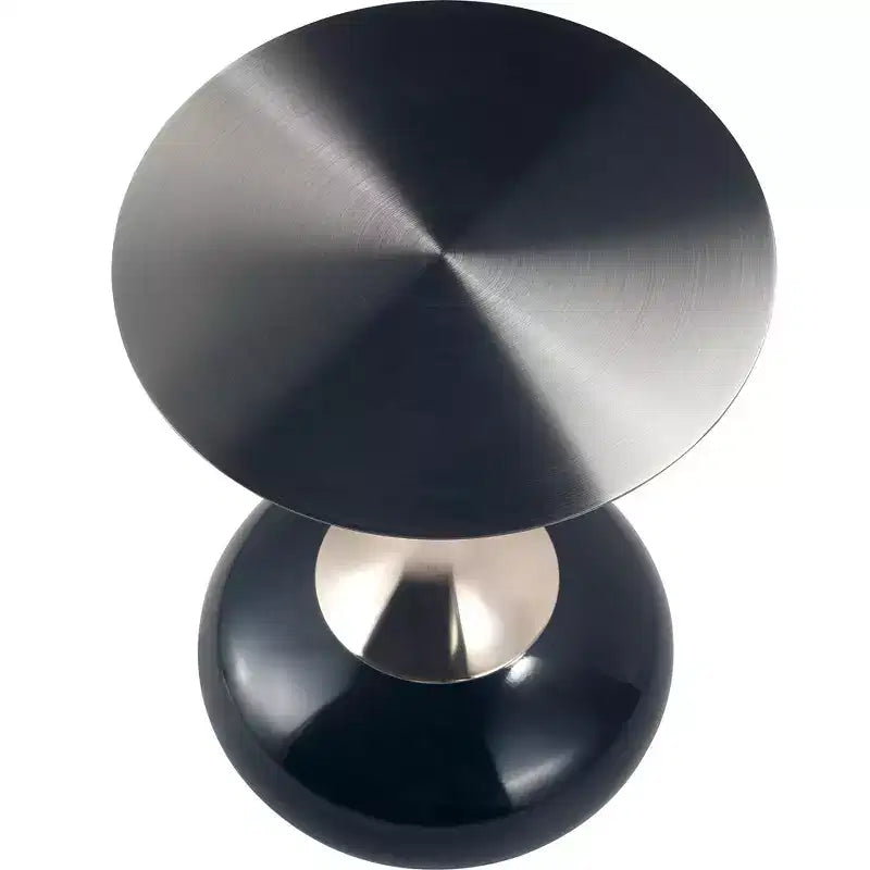 Table d'appoint LeisureMod Savoy moderne sur pied - Acier inoxydable noir