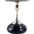 Table d'appoint LeisureMod Savoy moderne sur pied - Acier inoxydable noir