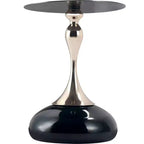 Table d'appoint LeisureMod Savoy moderne sur pied - Acier inoxydable noir
