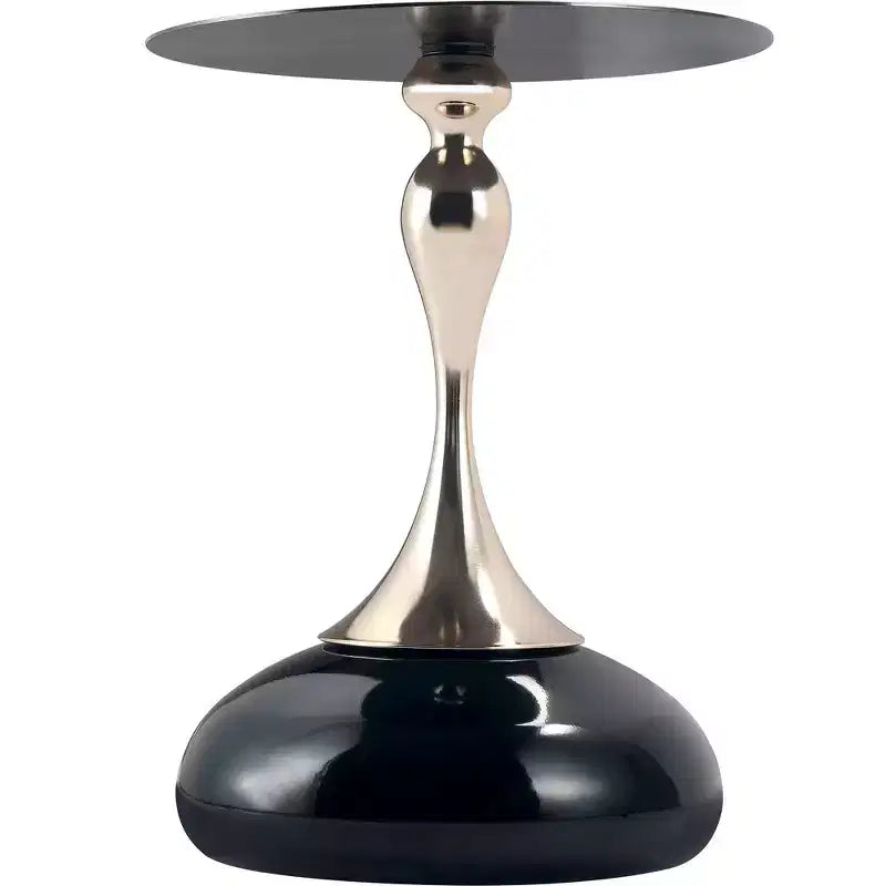 Table d'appoint LeisureMod Savoy moderne sur pied - Acier inoxydable noir