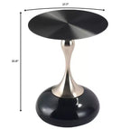 Table d'appoint LeisureMod Savoy moderne sur pied - Acier inoxydable noir