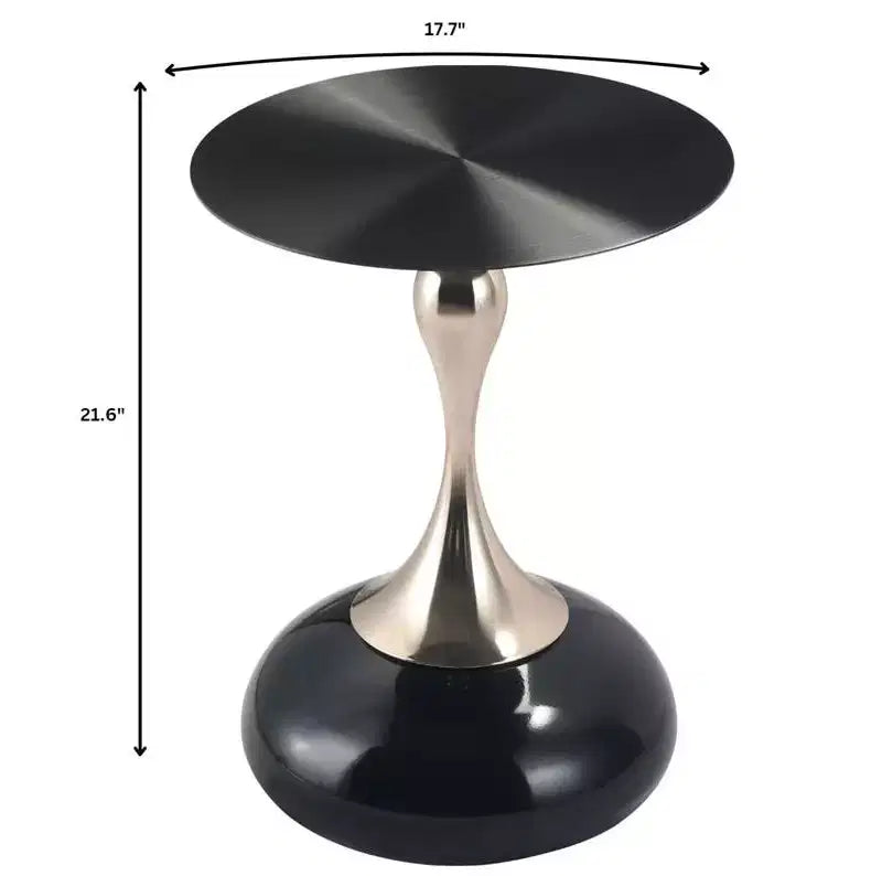 Table d'appoint LeisureMod Savoy moderne sur pied - Acier inoxydable noir