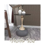 Table d'appoint LeisureMod Savoy moderne sur pied - Acier inoxydable noir